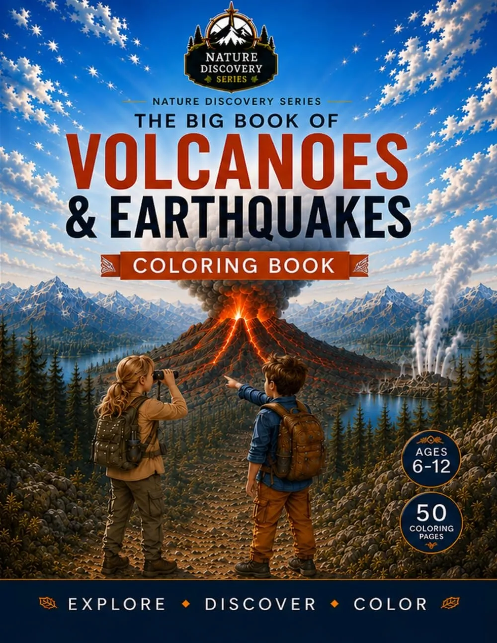 Front cover of The Big Volcano and Earthquakes Coloring Book by Robin Daneane Skelton